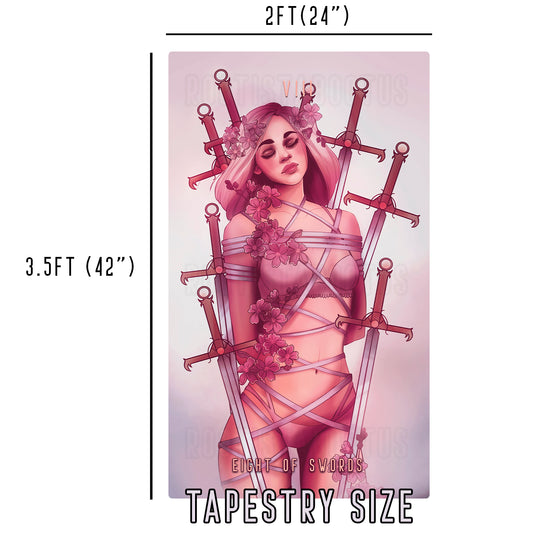 Eight of Swords - Limited Final Stock Fabric Wall Tapestry (24" x 36")