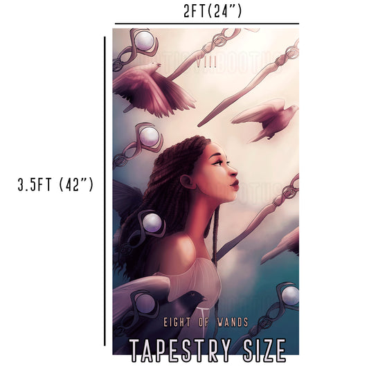 Eight of Wands- Limited Final Stock Fabric Wall Tapestry (24" x 36")