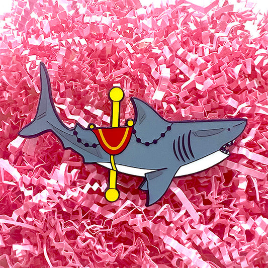 Colorful Carousel Enamel Pin Shark