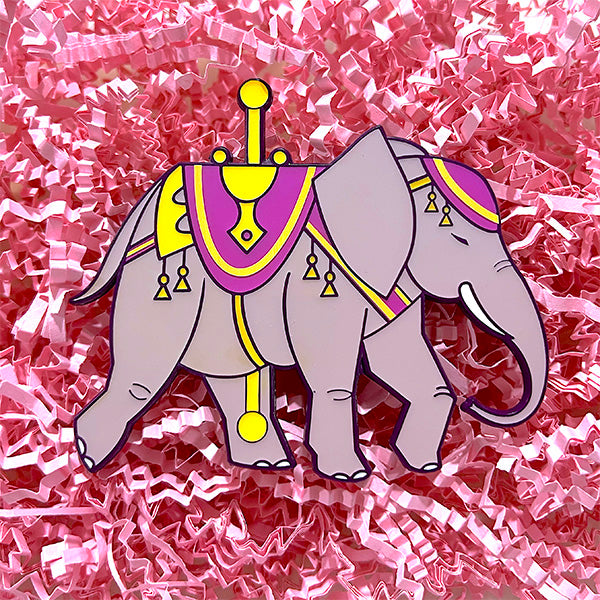 Colorful Carousel: Elephant Enamel Pin