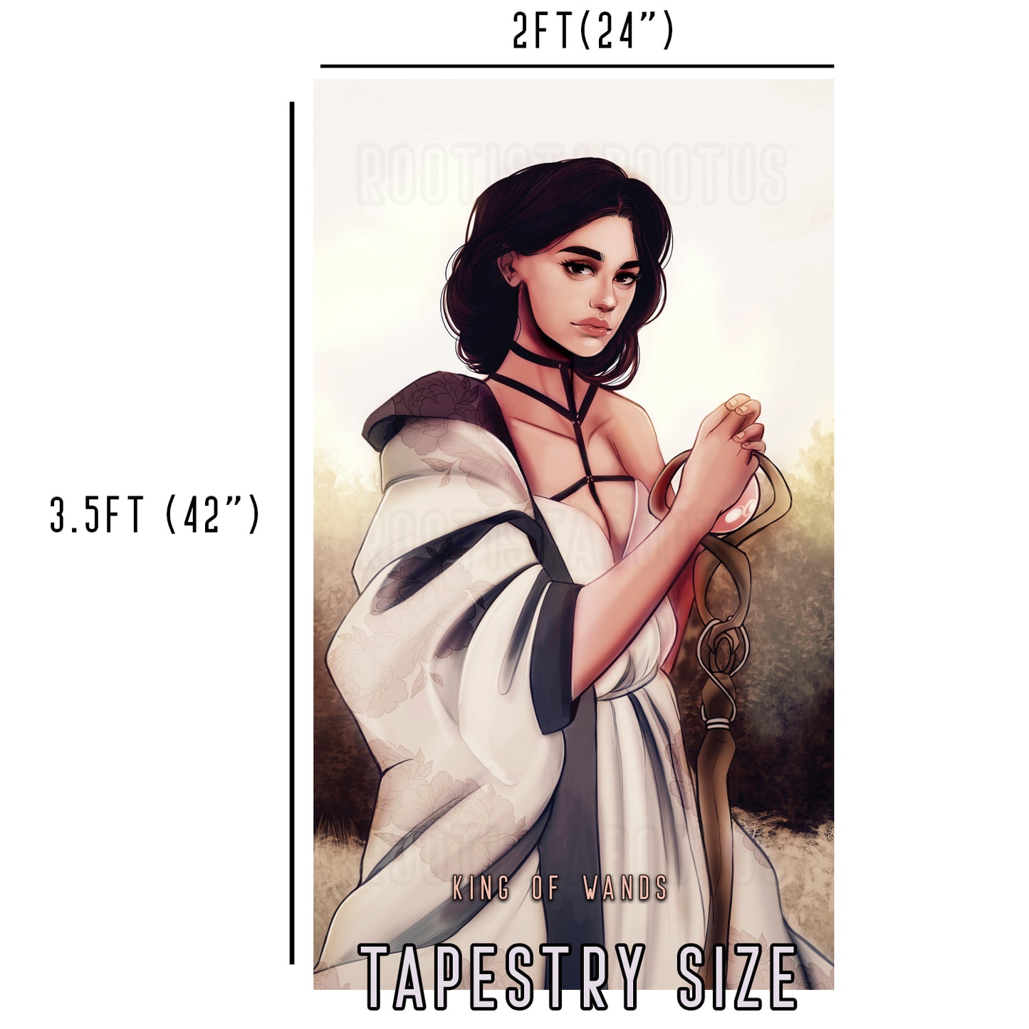 King of Wands - Limited Final Stock Fabric Wall Tapestry (24" x 36")