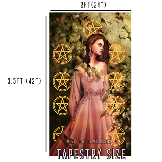 Nine of Pentacles - Limited Final Stock Fabric Wall Tapestry (24" x 36")