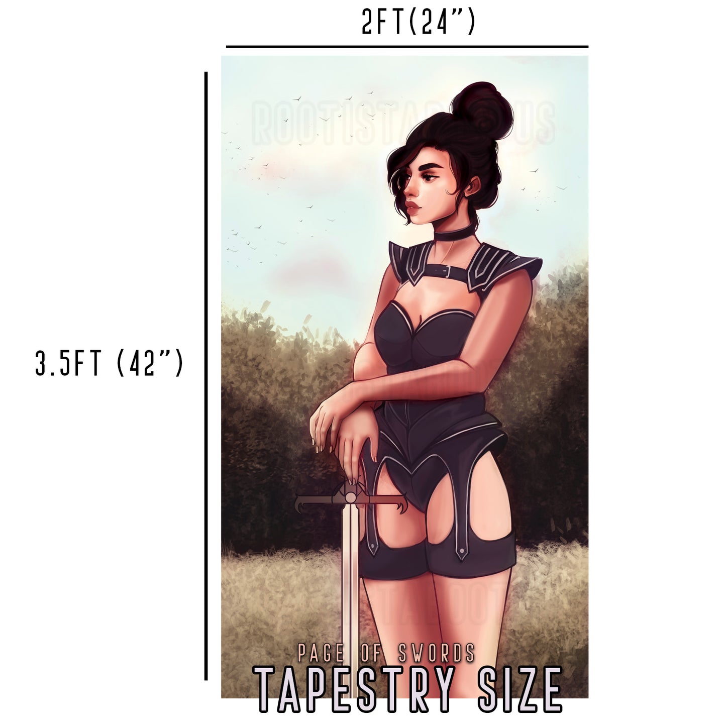 Page of Swords - Limited Final Stock Fabric Wall Tapestry (24" x 36")