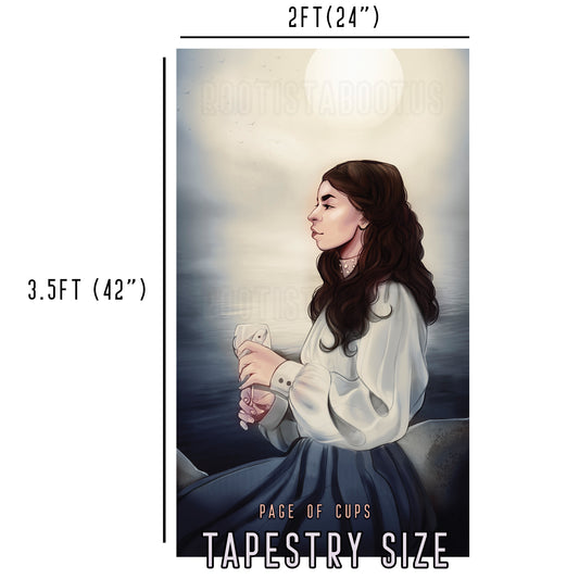 Page of Cups - Limited Final Stock Fabric Wall Tapestry (24" x 36")