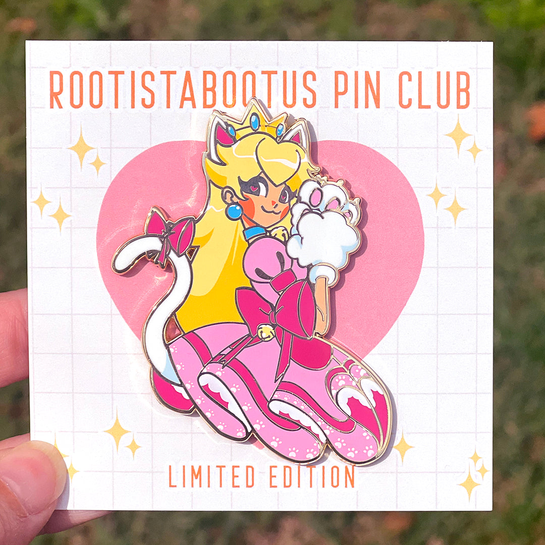 Catgirl Peach Enamel Pin
