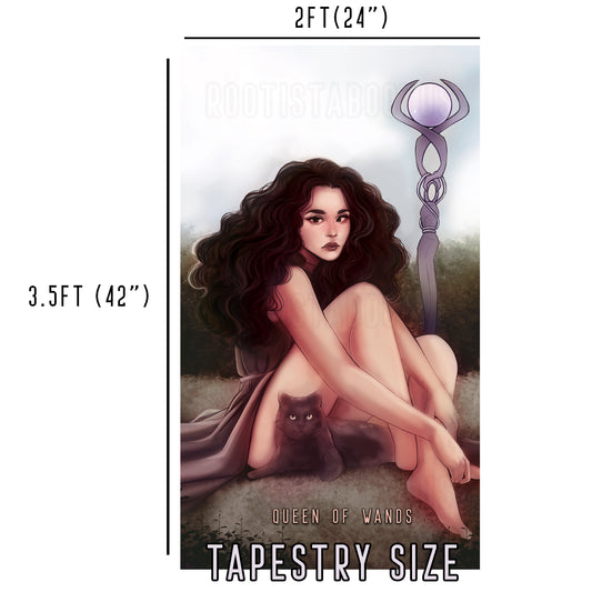Queen of Wands - Limited Final Stock Fabric Wall Tapestry (24" x 36")