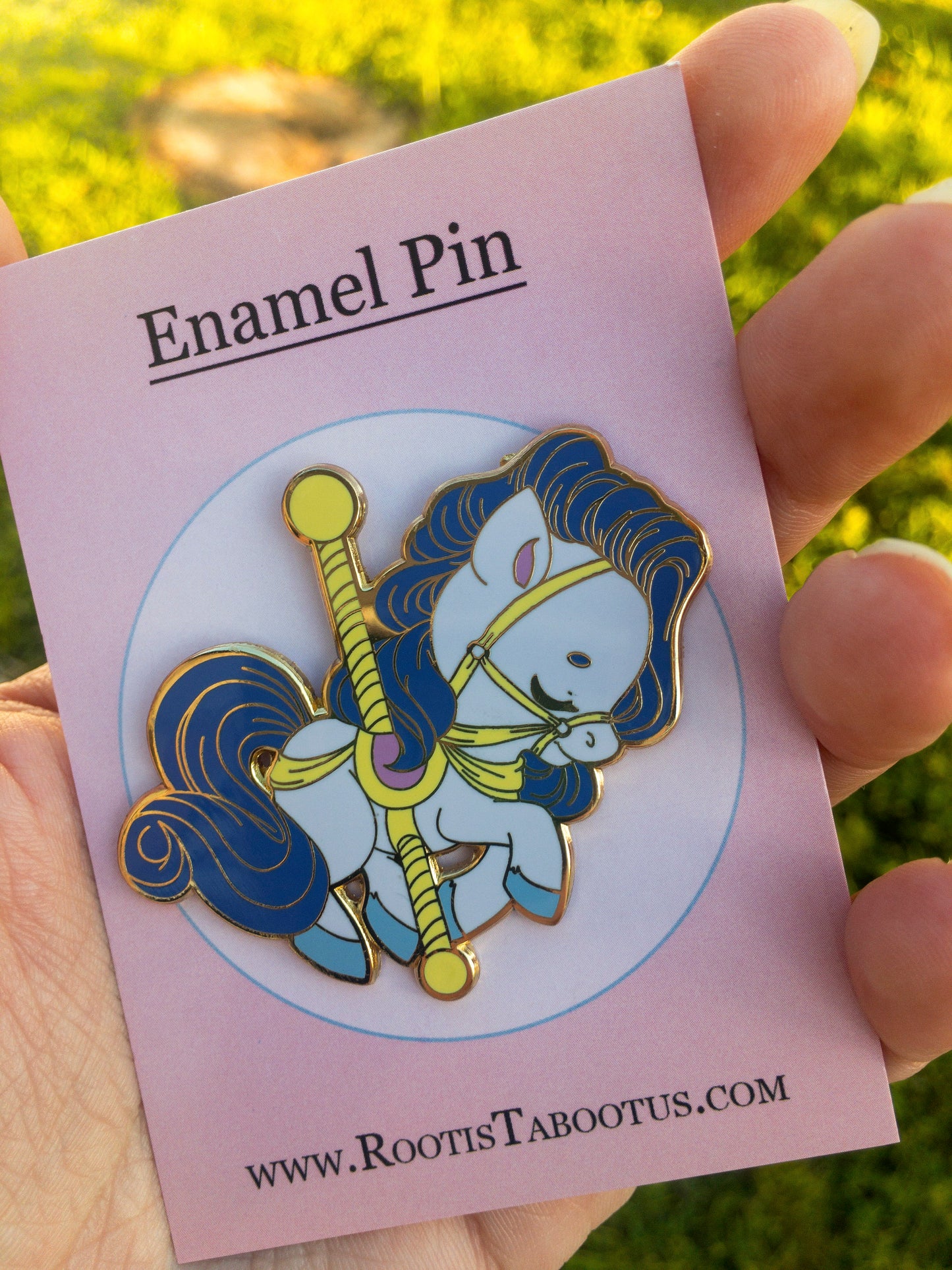 Carousel Blue Pony Enamel Pin