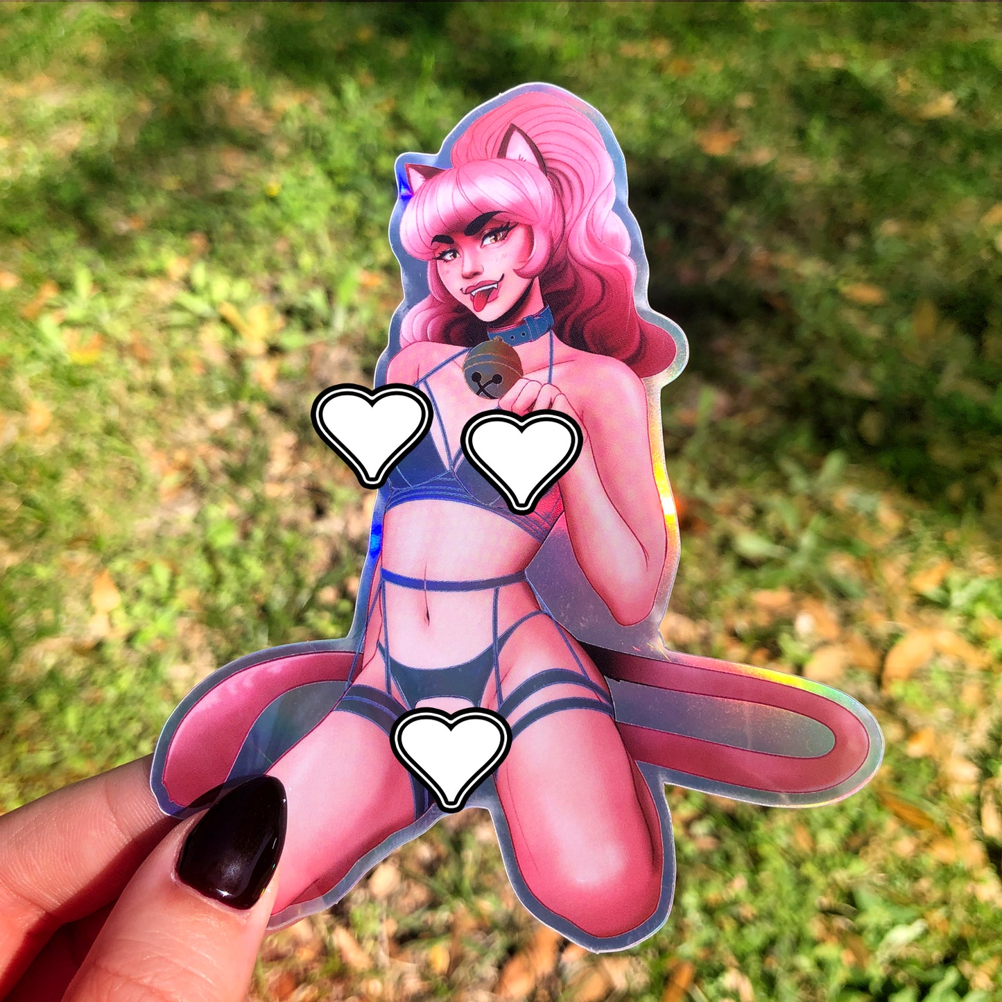 Holographic Catgirl Saucy Sticker
