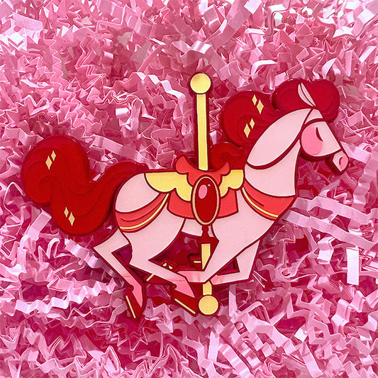 Colorful Carousel: Crimson Enamel Pin