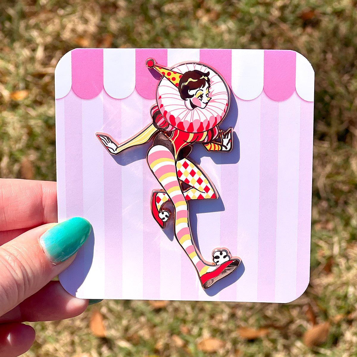 Fetta Clown Girl: Warm Tones Variant Enamel Pin