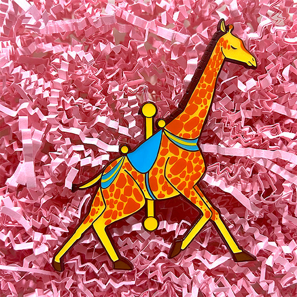 Colorful Carousel Enamel Pin Giraffe