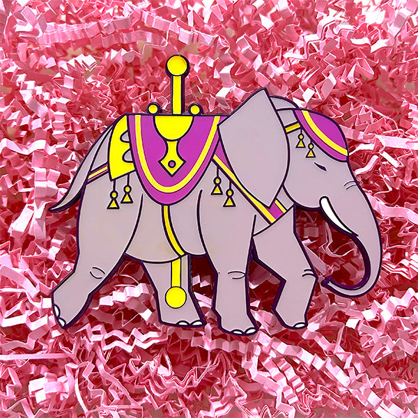 Colorful Carousel Enamel Pin Elephant