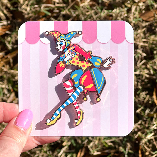 Chedda Clown Girl: Vibrant Variant Enamel Pin