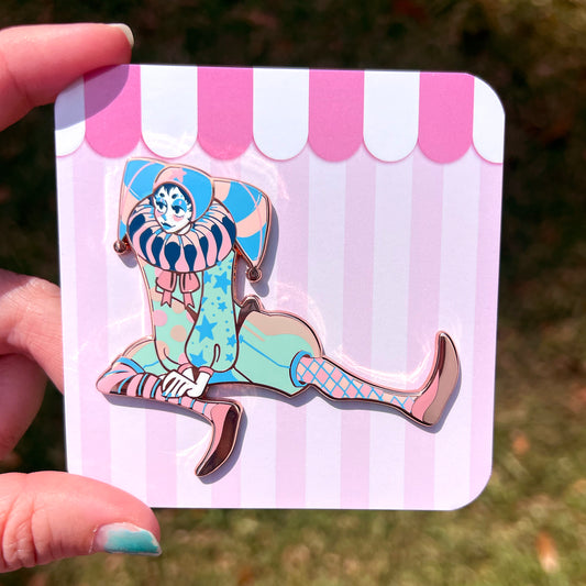 Bloo Clown Girl: Teal Variant Enamel Pin