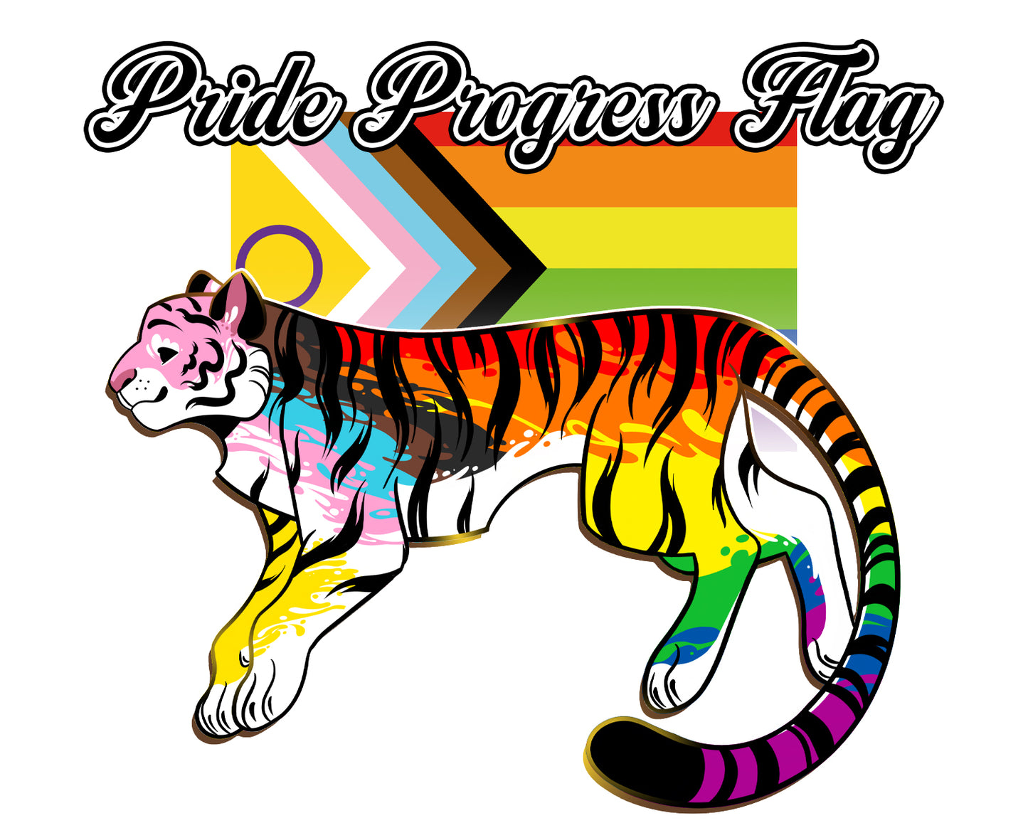 PRE-ORDER: Pride Flags Tiger [Pride Collection] Enamel Pins