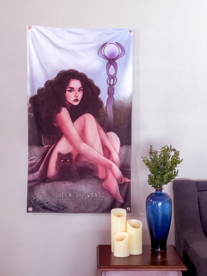 Queen of Wands - Limited Final Stock Fabric Wall Tapestry (24" x 36")