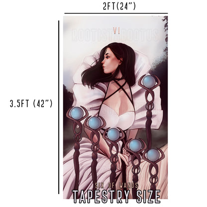 Six of Wands - Limited Final Stock Fabric Wall Tapestry (24" x 36")